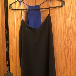 Express Reversible Sheer Black/Royal Blue Tank